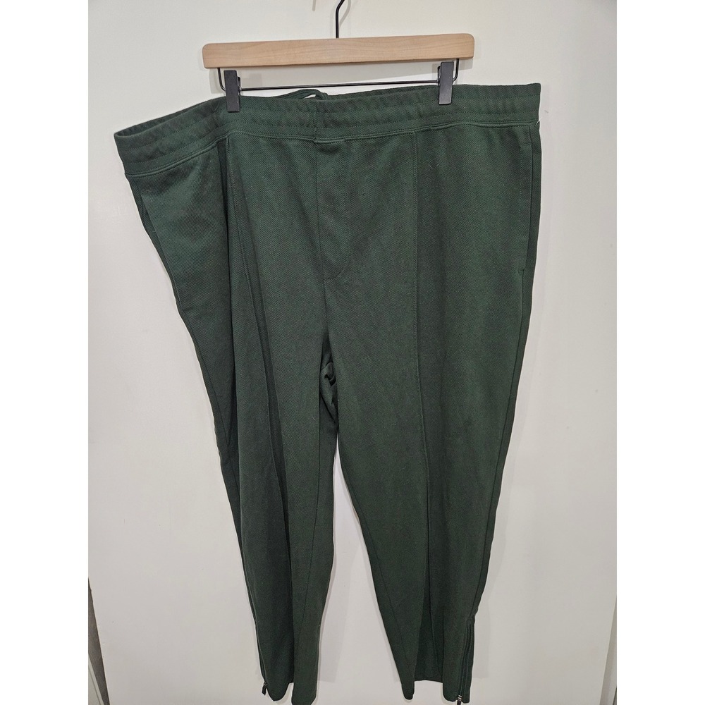 Old Navy Womens XXXL Forest Green Pique Knit Tapered Ankle Zip Jogger Pants